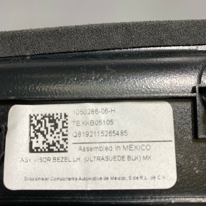 1050294-06-H TESLA MODEL X VISOR BEZEL LEFT 2016 2017 2018 2019 2020 ULTRASUEDE BLACK OEM