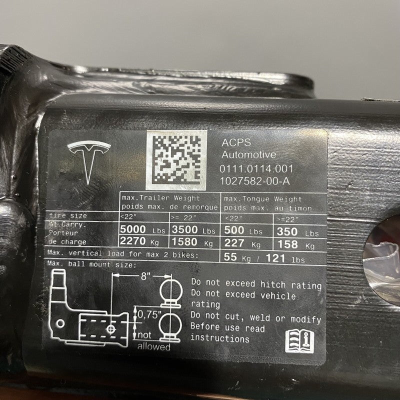 1027582-00-A TESLA MODEL X TOW HOOK TRAILER HITCH 2016 2017 2018 2019 2020 2021 OEM