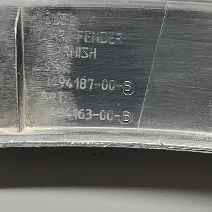 1494187-00-B TESLA MODEL Y WHEEL FLARE MOLDING LEFT REAR 2020 2021 2022 2023 OEM 1494187-00-B