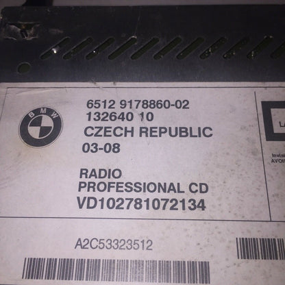 65129178860-02 BMW 328 M3 335 RADIO PROFFESIONAL CD PLAYER 2007 2008 2009 OEM