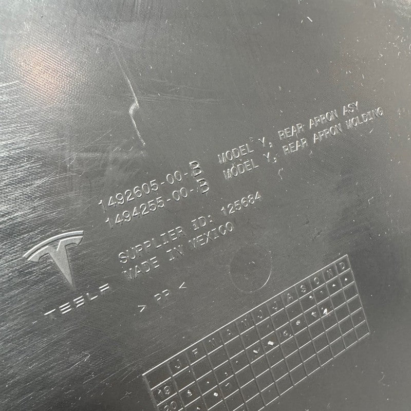 TESLA MODEL Y APRON REAR COVER 2020 2021 2022 2023 2024 OEM 1492605-00