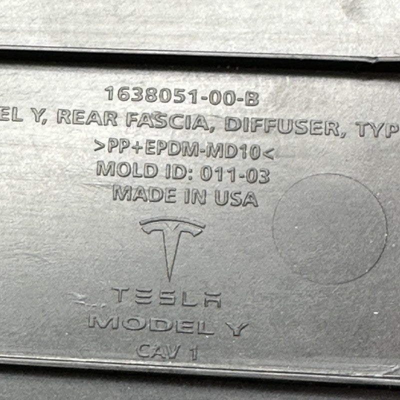 1638051-00-B TESLA MODEL Y REAR BUMPER LOWER SPLASH SHIELD 2020 2021 2022 2023 OEM 