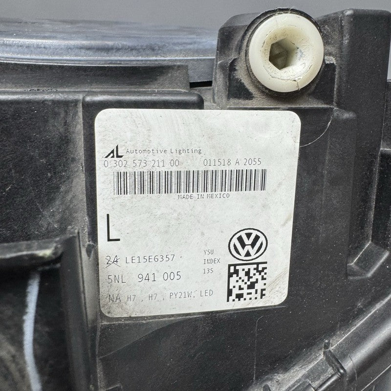 5NL941005 VOLKSWAGEN TIGUAN HEADLIGHT LEFT DRIVER 2018 2019 2020 2021 HALOGEN OEM 