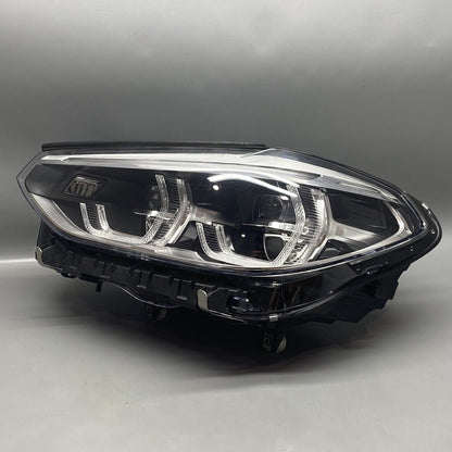 8739657-02 BMW X3 HEADLIGHT LEFT DRIVER X4 2018 2019 2020 2021 LED BURNED 8739657-02