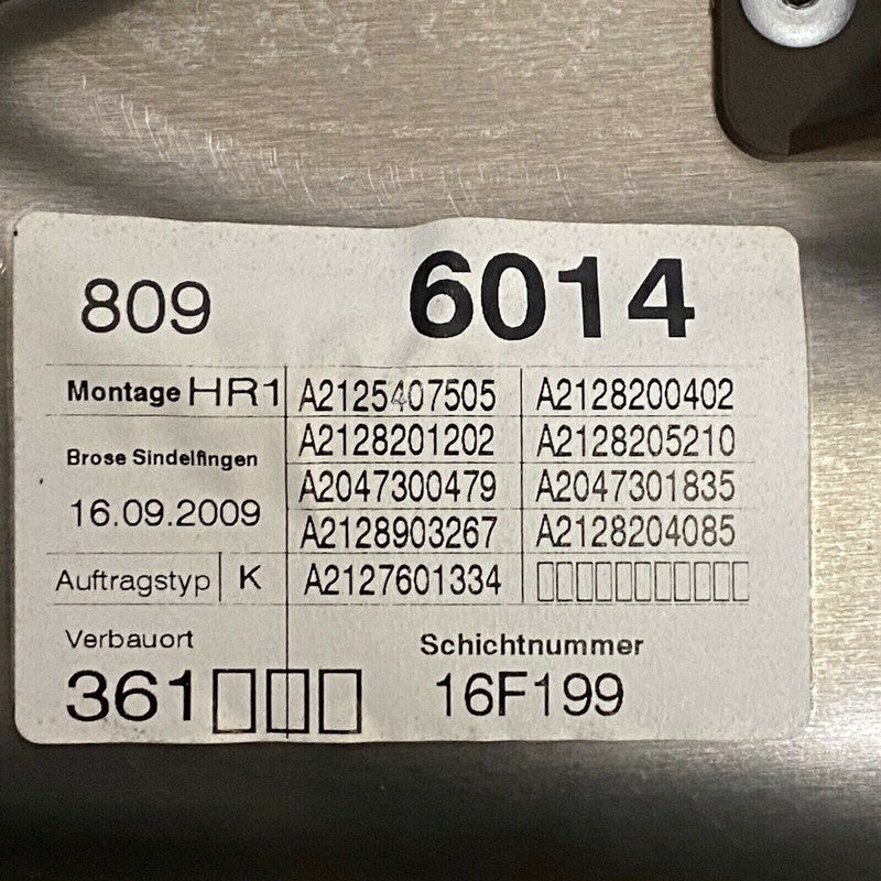 A2125407505 MERCEDES BENZ E350 DOOR REGULATOR RIGHT REAR E550 SEDAN 2012 2013 2014 OEM