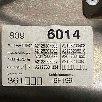 A2125407505 MERCEDES BENZ E350 DOOR REGULATOR RIGHT REAR E550 SEDAN 2012 2013 2014 OEM