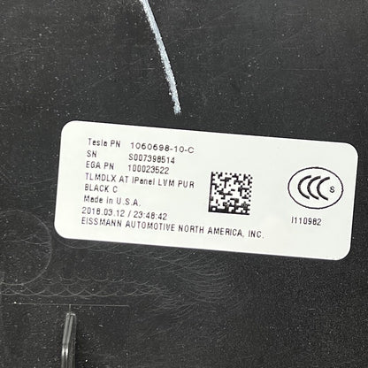 1060697-10-c TESLA MODEL S DASHBOARD UPPER PANEL 2012 2013 2014 2015 2016 2017 2018 2019 2020