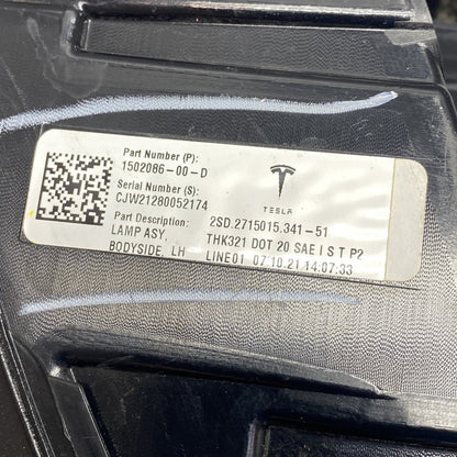 1502086-00-D TESLA MODEL Y TAIL LIGHT LEFT DRIVER 2020 2021 2022 2023 LED OEM 1502086-00-D
