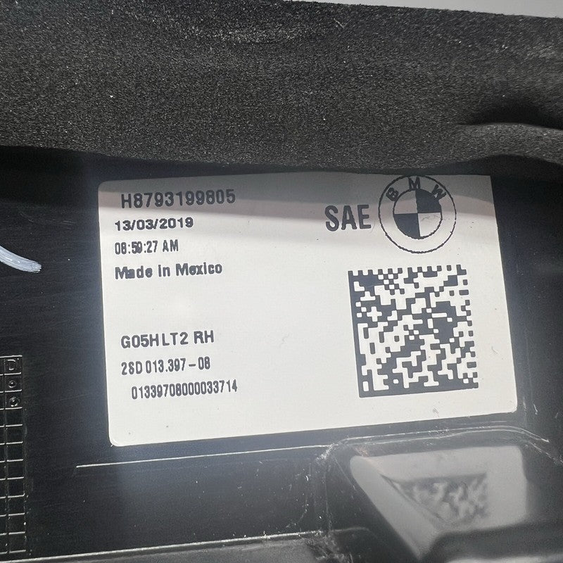 H8793199805 BMW X5 TAIL LIGHT RIGHT PASSENGER INNER 2019 2020 2021 OEM 8793199807