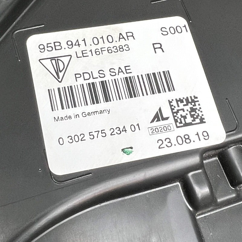 PORSCHE MACAN HEADLIGHT RIGHT PASSENGER FULL LED 2019 2020 OEM 95B9410