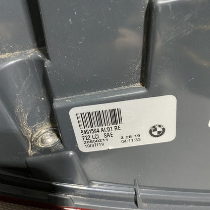 9491594 BMW 230 M2 TAIL LIGHT RIGHT PASSENGER LED 9491594 OEM 2018 2019 