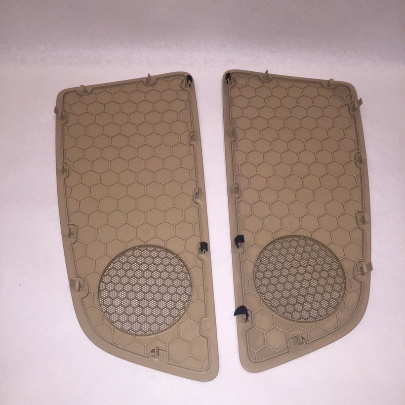 4H0863487A AUDI A8 S8 LEFT AND RIGHT REAR SHELF SPEAKER COVER 2014 2015 2016 TAN OEM