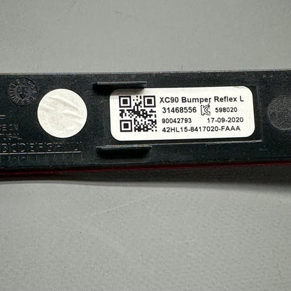 31468556 VOLVO XC90 BUMPER REFLECTOR LEFT REAR 2016 2017 2018 2019 2020 OEM 31468556