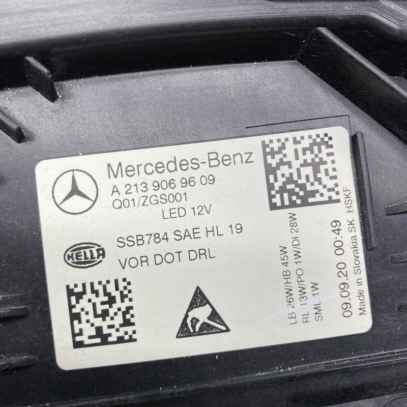MERCEDES BENZ E350 HEADLIGHT RIGHT PASSENGER A2139069609 2021 2022 FUL