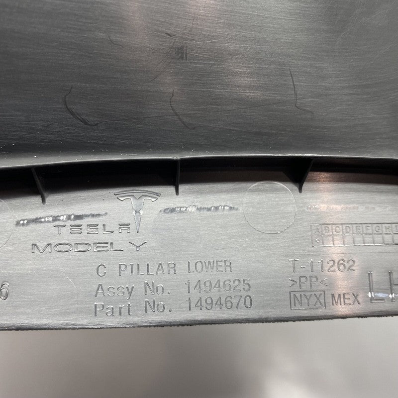 1494625-00-C TESLA MODEL Y C PILLAR TRIM LEFT REAR 1494625-00-C 2020 2021 2022 OEM