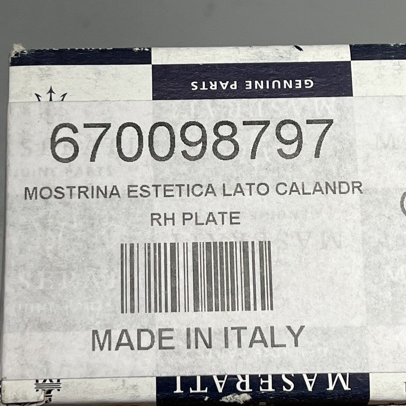 670098797 MASERATI GHIBLI FRONT BUMPER PLATE BRACKET 2014 2015 2016 2017 OEM 670098797