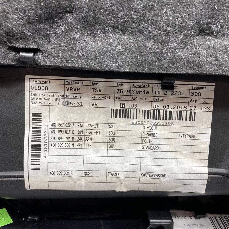 4G1867022 AUDI A6 DOOR PANEL RIGHT FRONT 4G1867022 2012 2013 2014 2015 2016 2017 OEM