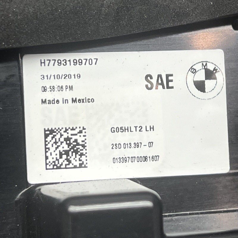 8793199807 BMW X5 TAIL LIGHT LEFT DRIVER INNER 2019 2020 2021 OEM 7793199707