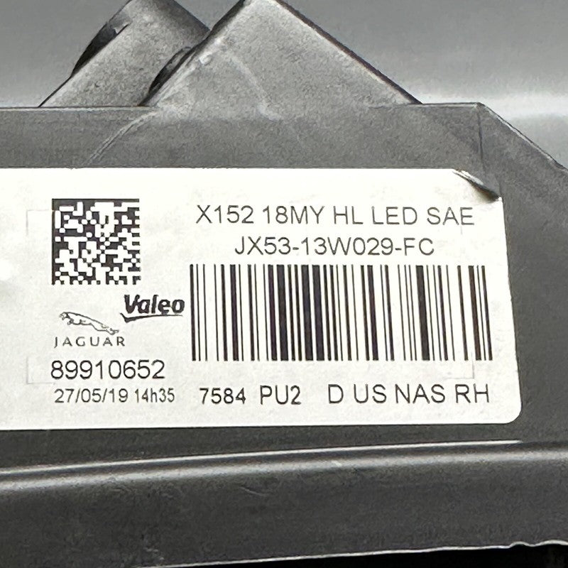 JX53-13W029-FC JAGUAR F-TYPE HEADLIGHT RIGHT PASSENGER FULL LED 2018 19 2020 OEM JX53-13W029-FC