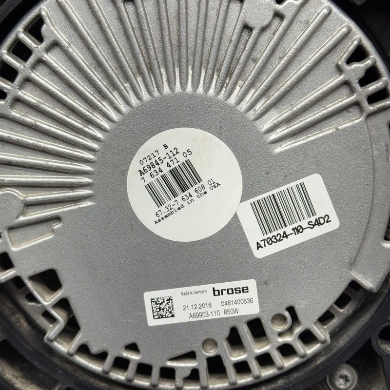 8619626 BMW 530 RADIATOR FAN 540 2016 2017 2018 2019 2020 OEM 8619626