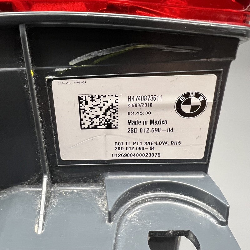 H4740873611 BMW X3 TAIL LIGHT RIGHT PASSENGER 2018 2019 2020 2021 OEM H4740873611