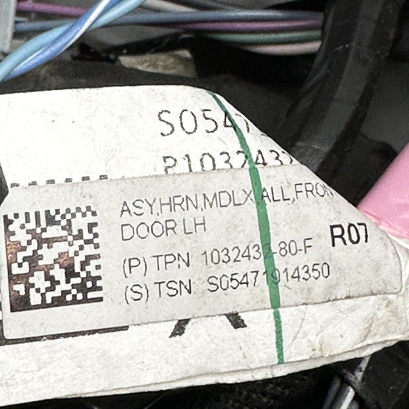 1032432-80-F TESLA MODEL X DOOR WIRE HARNESS LEFT FRONT 2017 2018 2019 2020 OEM 1032432-80-F