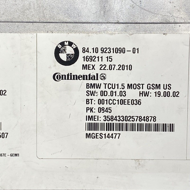 16921115 BMW 750 BLUETOOTH TELEMATICS CONTROL MODULE 2010 2011 2012 2013 2014 2015 OEM