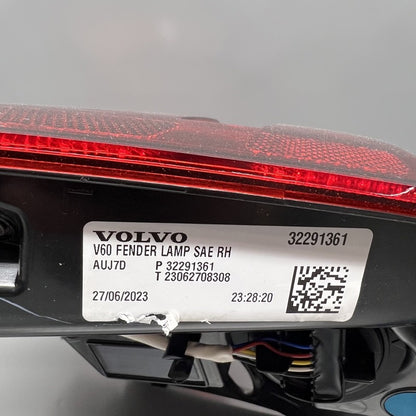3229161 VOLVO V60 TAIL LIGHT RIGHT PASSENGER 2020 2021 2022 2023 2024 LED OEM 3229161