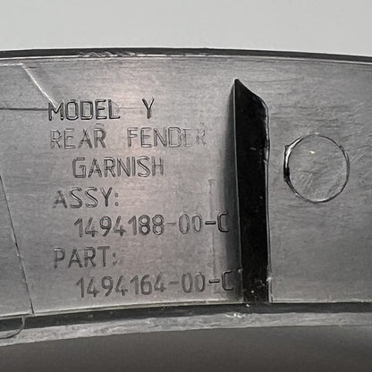 1494188-00-c TESLA MODEL Y WHEEL FLARE GARNISH RIGHT REAR 2020 2021 2022 2023 1494188-00-C