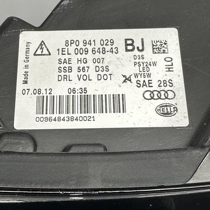 8P0941029BJ AUDI A3 HEADLIGHT LEFT DRIVER 2009 2010 2011 2012 2013 XENON OEM 8P0941029BJ