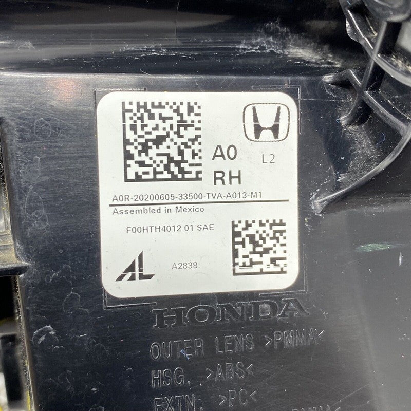 HONDA ACCORD TAIL LIGHT RIGHT PASSENGER 2018 2019 2020 2021 2022 LED O