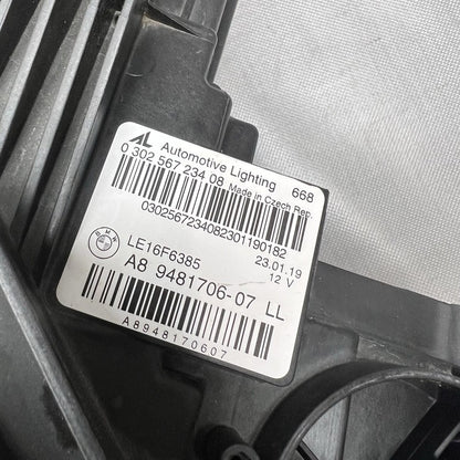 9481706 BMW 330 HEADLIGHT RIGHT PASSENGER FULL LED 2019 2020 2021 2022 OEM 9481706