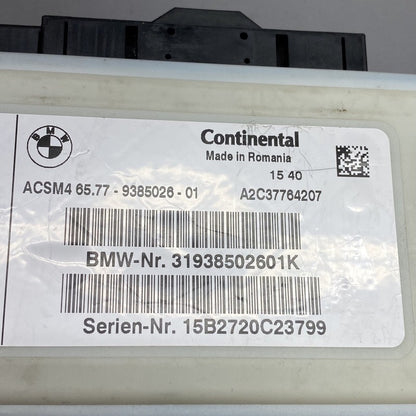 6577-9385026-01 BMW X6 SAFETY CONTROL MODULE 6577-9385026-01 2012 2013 2014 2015 2016 OEM