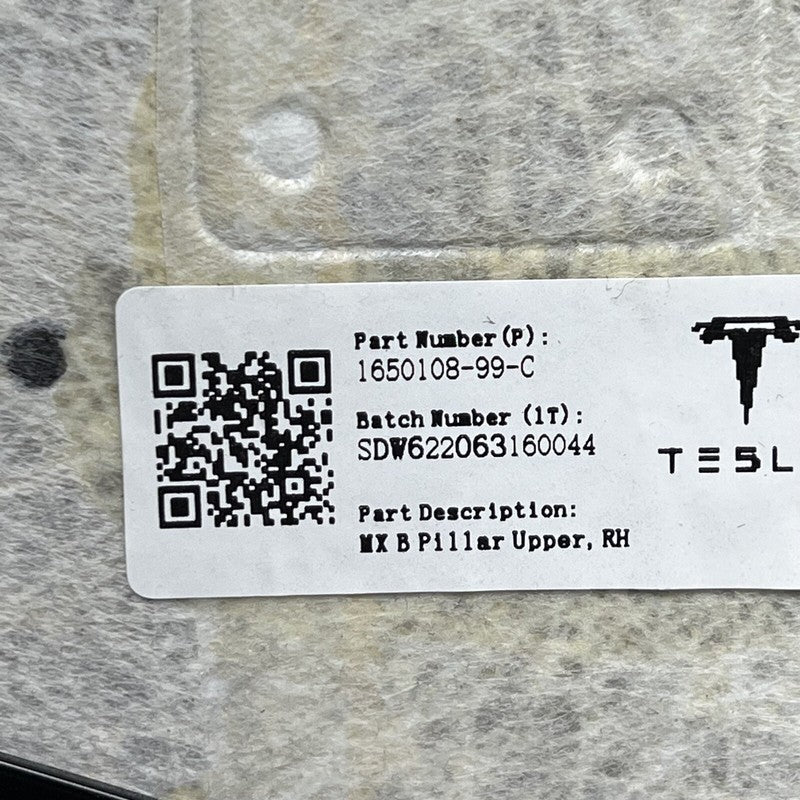 1650108-99-C TESLA MODEL X B-PILLAR UPPER TRIM COVER RIGHT 2021 2022 2023 1650108-99-C
