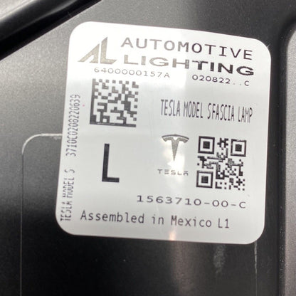 1563710-00-C TESLA MODEL S PLAID FOG LIGHT LEFT DRIVER 3 PIN 2021 2022 2023 OEM 1563710-00-C