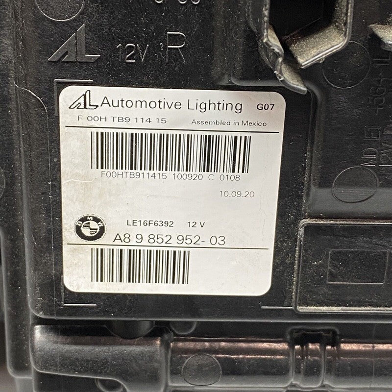 9852952 BMW X7 HEADLIGHT RIGHT PASSENGER LED 9852952 2019 2020 2021 OEM DAMAGED