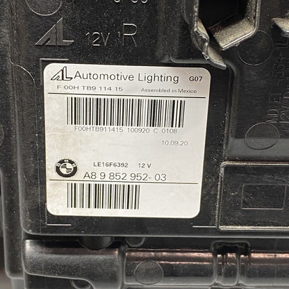 9852952 BMW X7 HEADLIGHT RIGHT PASSENGER LED 9852952 2019 2020 2021 OEM DAMAGED