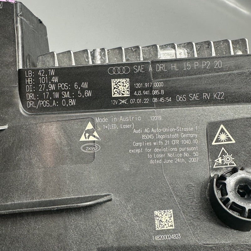 4J3941085B AUDI E-TRON GT HEADLIGHT LEFT DRIVER LASER 2022 2023 DAMAGED OEM 4J3941085B