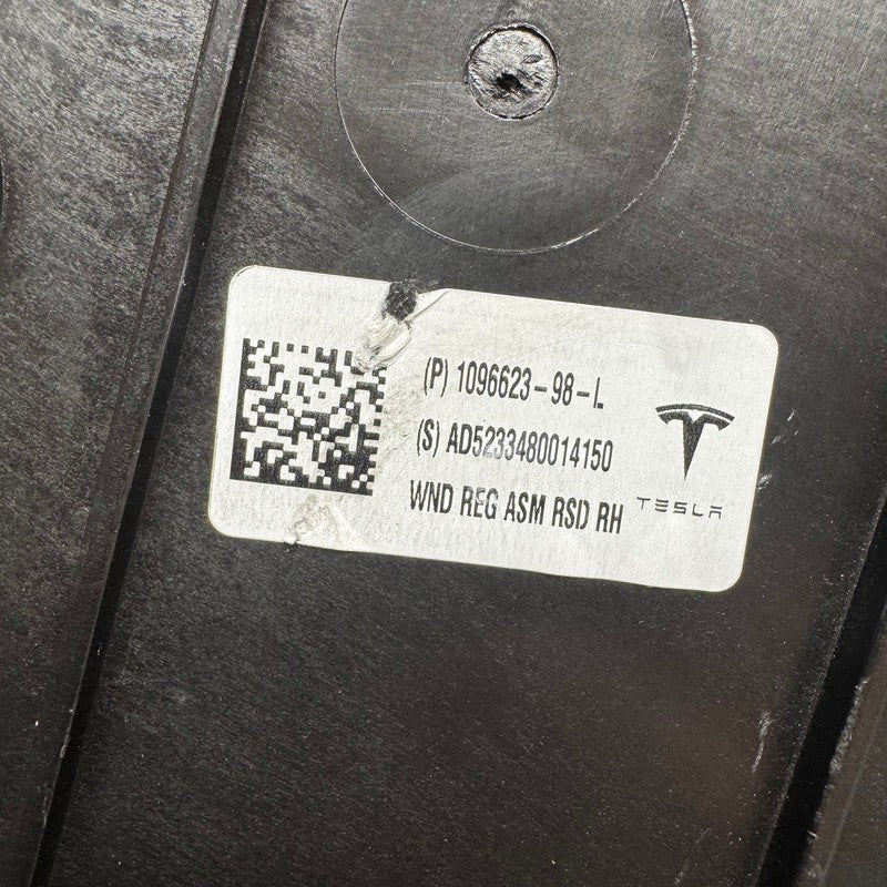 TESLA MODEL 3 WINDOW REGULATOR RIGHT REAR 2017 2018 2019 2020 2021 202