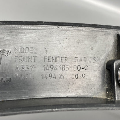 1494185-00-C TESLA MODEL Y FENDER FLARE LEFT FRONT 1494185-00-C 2020 2021 2022 OEM