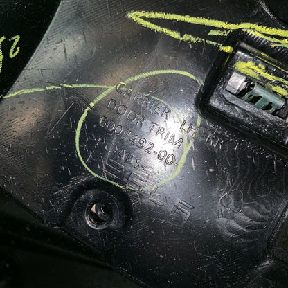 6007492-00 TESLA MODEL S LEFT REAR CARIIER DOOR TRIM PANEL 2012 2013 2014 2015 2016 OEM