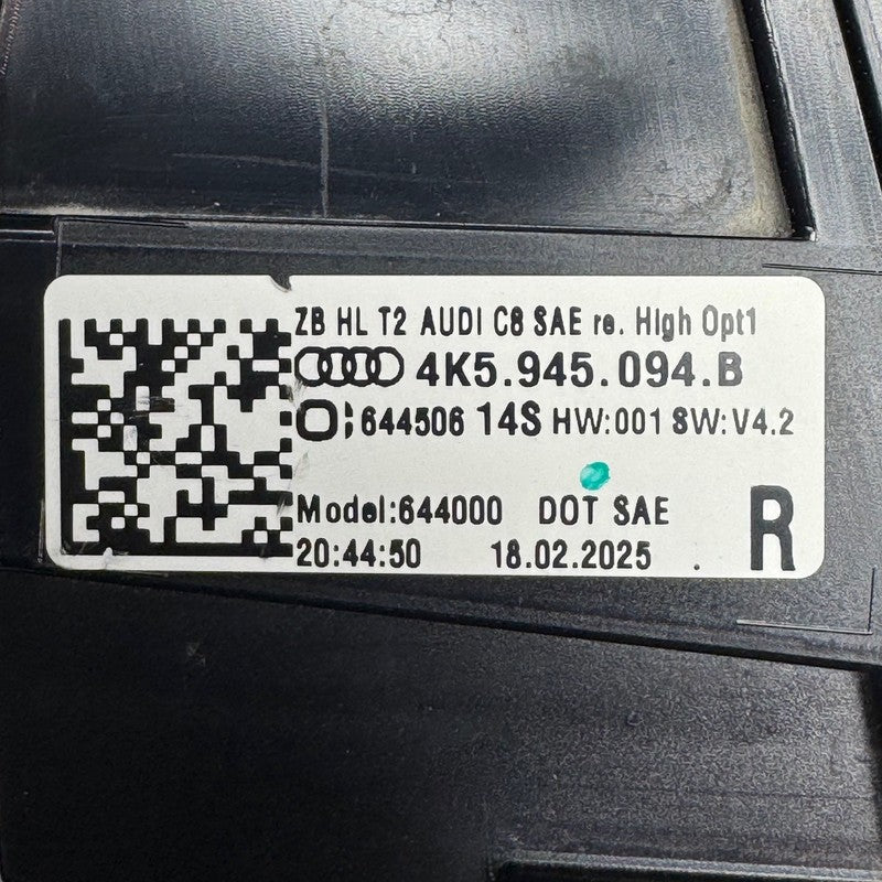AUDI A6 INNER TAIL LIGHT RIGHT PASSENGER 2019 2020 2021 LED OEM 4K5945