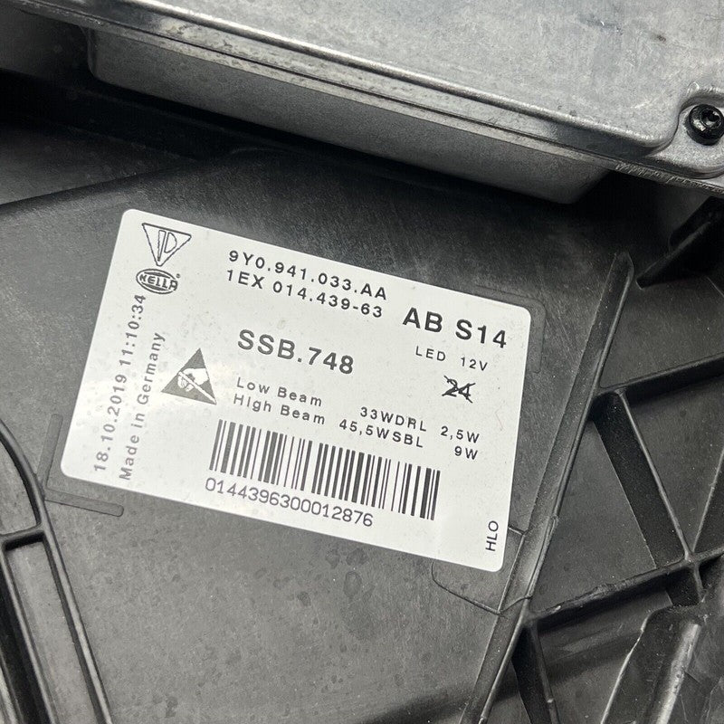 9Y0941033AA PORSCHE CAYENNE HEADLIGHT LEFT DRIVER 2019 2020 2021 2022 LED OEM 9Y0941033AA
