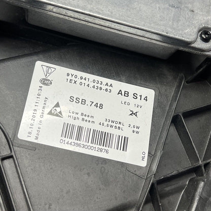 9Y0941033AA PORSCHE CAYENNE HEADLIGHT LEFT DRIVER 2019 2020 2021 2022 LED OEM 9Y0941033AA