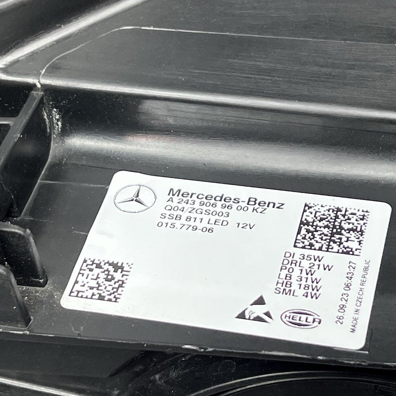 A2439069600 MERCEDES BENZ EQB300 HEADLIGHT RIGHT PASSENGER EQB350 LED 2022 2023 2024 2025