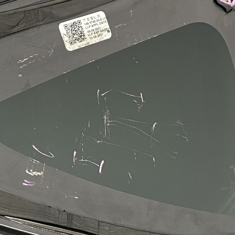 1495740-00-E TESLA MODEL Y QUARTER GLASS LEFT REAR 1495740-00-E 2020 2021 2022 OEM