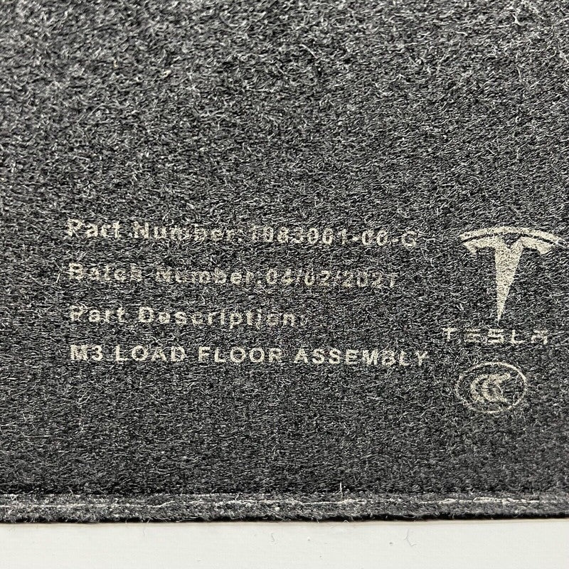 1083001-00-C TESLA MODEL 3 REAR TRUNK BOOT FLOOR CARPET 2017 18 19 20 21 22 2023 1083001-00-C