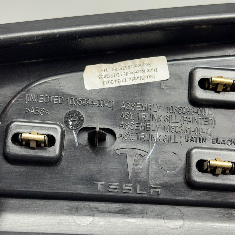 TESLA MODEL X TRUNK SILL PANEL 2016 2017 2018 2019 2020 OEM 1035993-00