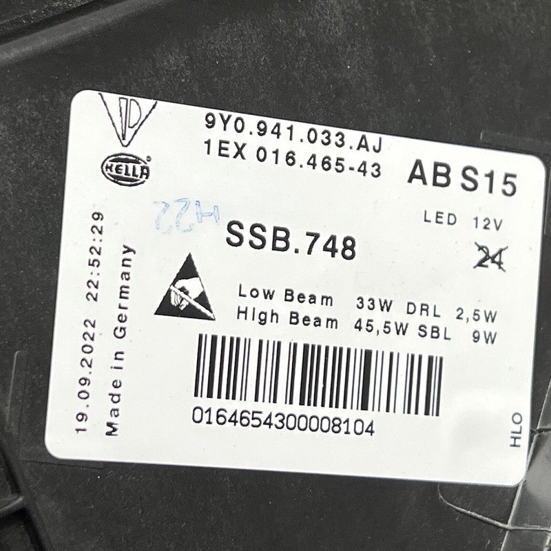 9Y0941033AJ PORSCHE CAYENNE HEADLIGHT LEFT DRIVER LED 2019 2020 2021 2022 OEM 9Y0941033AJ