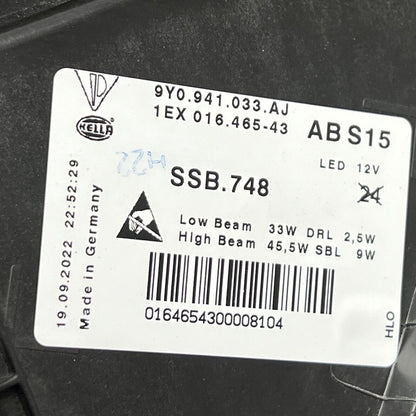 9Y0941033AJ PORSCHE CAYENNE HEADLIGHT LEFT DRIVER LED 2019 2020 2021 2022 OEM 9Y0941033AJ